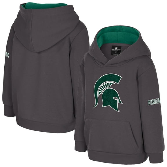 Toddler Colosseum  Charcoal Michigan State Spartans Big Logo Volume Fleece Pullover Hoodie
