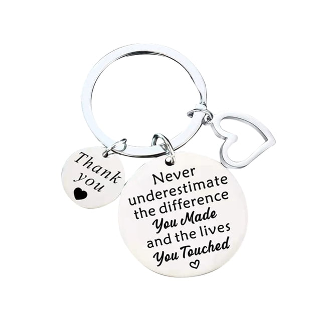 Sentimental Thoughtful Meaningful Unique Teacher Appreciation Keychain for Women Men Letter Printed Thank You from Graduation Students Present Keepsake Souvenir