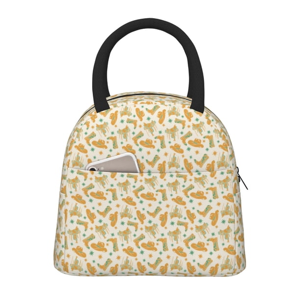 Fotbe Cowgirl Boots 3 Bolsa de Almuerzo con Estampado, Lonchera Aislada, Contenedor de Comida Reutilizable Tipo Cooler a Prueba de Fugas