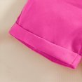 thumbnail image 4 of KPOPLK 2 Piece Baby Girl Summer Clothes Short Sleeve Gingham Puff Sleeve with Elastic Waist Shorts Outfits Set 1t 2t 3t 4t 5t 6t(9-12 Months,Hot Pink), 4 of 8