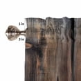 thumbnail image 5 of Half Window Curtain 36 Inches Long, Black Brown Board Window Treatment Curtain Drapes, Vintage Chic Shabby Wooden Grain Small Tier Curtains for Bathroom Over Sink, 27.5"x36", 2 Panels, 5 of 7