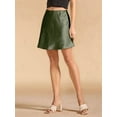 thumbnail image 6 of Mawalde Women'S Elegant High Waist Ruffle Mini Skirt Silky Satin Fishtail A-Line Skirts  Green S, 6 of 7