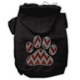 thumbnail image 3 of Christmas Pet, Dog  Cat Hoodie Rhinestone, "Candy Cane Chevron Paw", 3 of 10