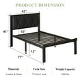 thumbnail image 3 of ipormis Twin Size Metal Platform Bed Frame,Faux Leather Button Tufted Headboard&12" Underbed Storage, No Box Spring Needed, Easy Assembly, Black, 3 of 9