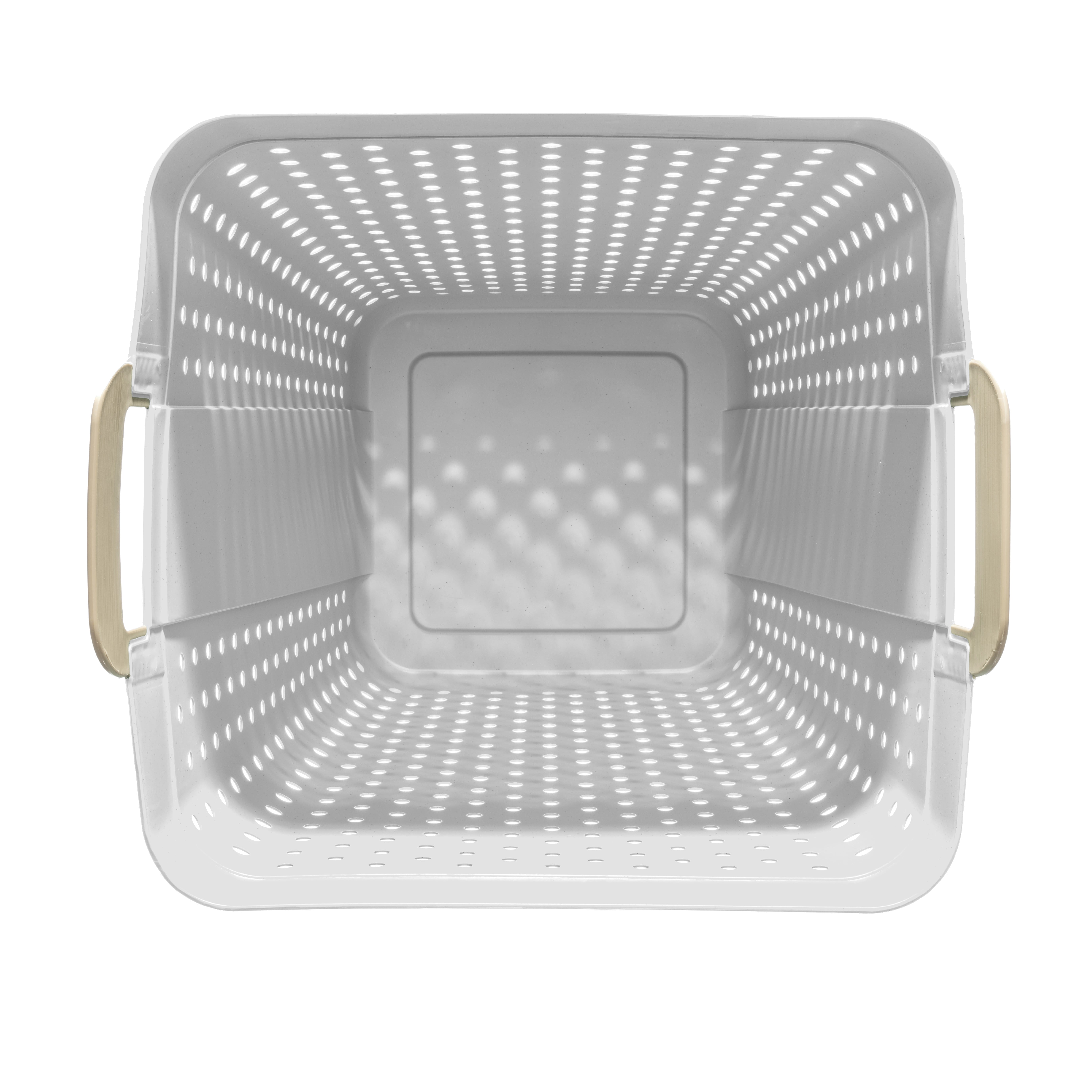 (2 pack) Mainstays Plastic Laundry Hamper, Large Square, Flexible & Breathable, Carrying Handles, White, 2 Pack