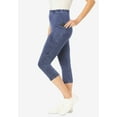 thumbnail image 3 of Woman Within Plus Size Petite Stretch-Cotton Knit Pull-On Pocket Capri Leggings, 3 of 5