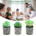 thumbnail image 5 of 3 uds planta verde artificial en maceta creativos pequeños adornos artificiales suculentas de simulación, 5 of 5