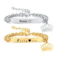 thumbnail image 3 of DAYEH Personalized Name ID Bracelet, Stainless Steel Curb Chain with Crown, Hypoallergenic, 3 of 4