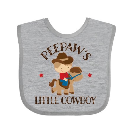 

Inktastic Peepaw Little Cowboy Grandson Gift Baby Boy Bib