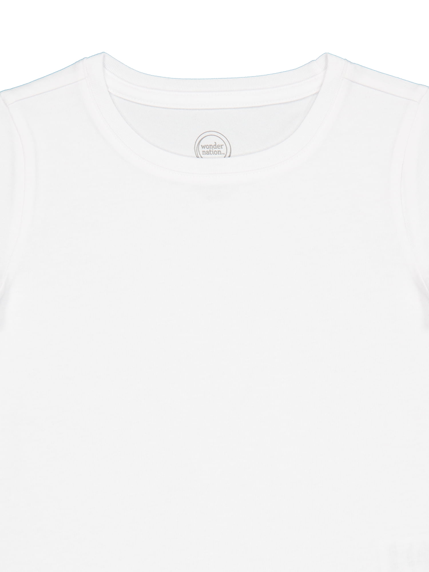 Wonder Nation Girls Kid Tough Tee with Short Sleeves, 3-Pack, Sizes 4-18 & Plus