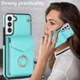 thumbnail image 2 of Elegante funda multifuncional tipo cartera para Samsung S23 Plus con correas, ranura para tarjetas, soporte para anillo, protección para cámara, material de PU, a prueba de golpes, antigolpes., 2 of 5