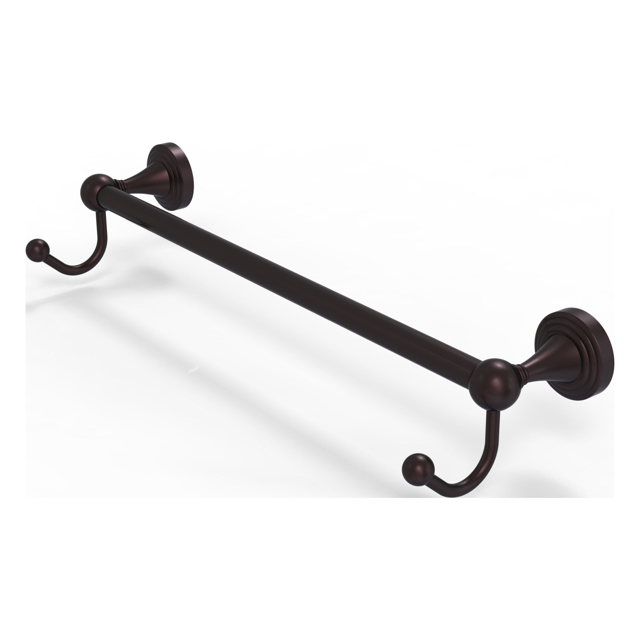 Allied Brass Pipeline 36-Inch Towel Bar With Integrated Hooks – Oil Rubbed Bronze, Space-Saving Bathroom Design