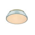 thumbnail image 3 of Yep by Golden Lighting Duncan 2-light Flush Mount in Aged Brass and Seafoam shade, 3 of 4