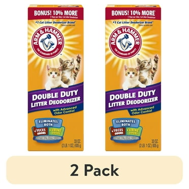 (2 pack) ARM & HAMMER Double Duty Cat Litter Deodorizer and Pet Odor Eliminator, 33 oz Box