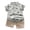 Grey, variant on Ruyang Toddler Boy Summer Outfit Short Sleeve Stand Collar Shirt and Elastic Waist Shorts Breathable Casual Clothes 2 Piece