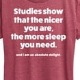 thumbnail image 3 of Instant Message - Studies Show Nicer More Sleep - Women's Short Sleeve Graphic T-Shirt, 3 of 6