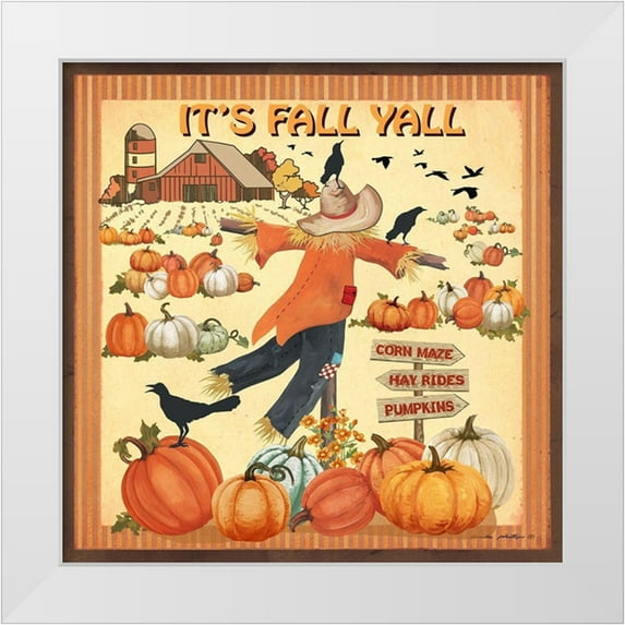 Phillips, Anita 26x26 White Modern Wood Framed Museum Art Print Titled - Its Fall Yall