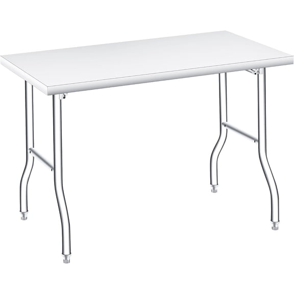 Heavy Duty Folding Stainless Steel Table - 48x24in - 620 LB Capacity - Portable, No Assembly Needed - Prep/Work Table for Kitchen, Laundry, Restaurant, Camping, Garage
