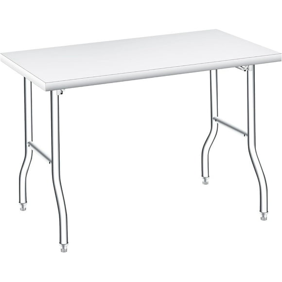 Heavy Duty Folding Stainless Steel Workbench – 620LB Capacity, No Assembly, Portable Metal Table for Kitchen, Garage, Restaurant, Laundry, and Camping