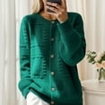 thumbnail image 2 of WMTBSRSW Fall Sweater for Women Trendy Jacquard Long Sleeve Shirts Sweater Casual Button Down Cardigan Sweater Solid Knit Going out Tops, 2 of 7