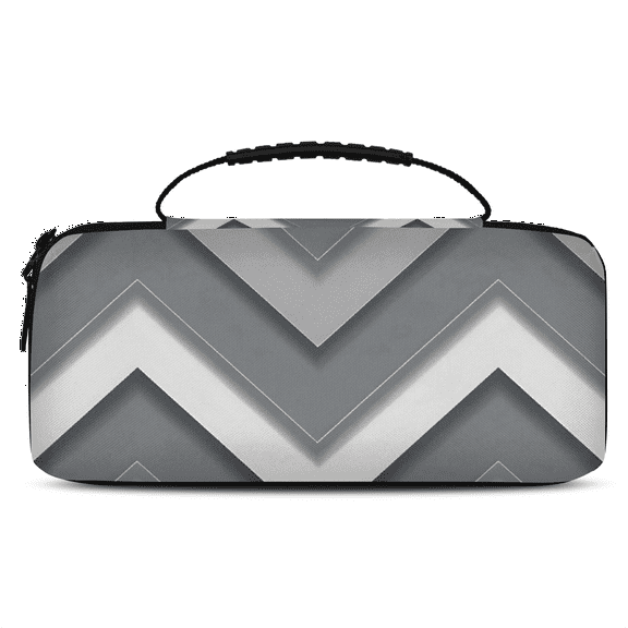 Herdesigns Grey Modern Stripes Carrying Case for Nintendo Switch 2 with 20 Game Card Slots, Portable Travel Carry Case for Accessories and Console
