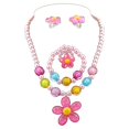 thumbnail image 2 of Shisuyan 2 Set Necklace Bracelet Ring Earring Kit Assorted Color Plastic Flowers for Kids Birthday Party, 2 of 8