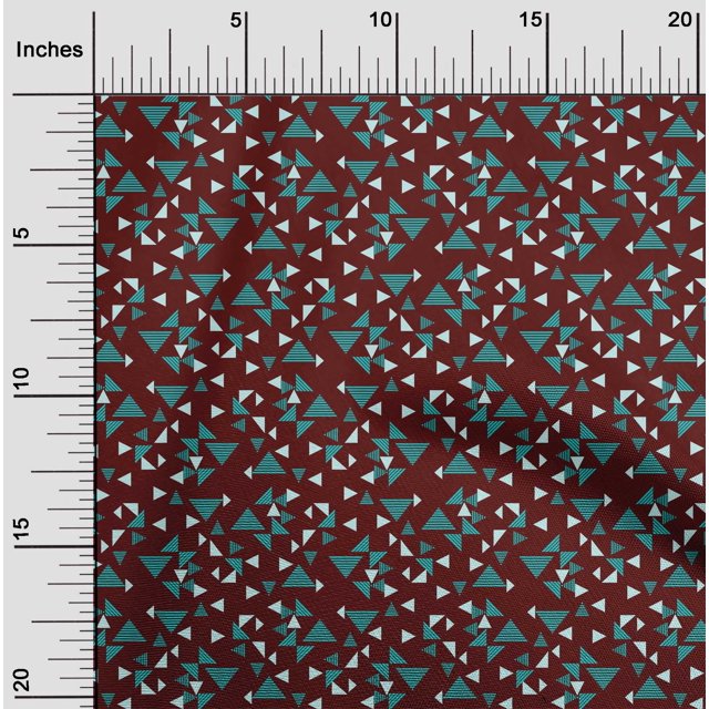 oneOone Georgette Viscose Fabric Triangle Geometric Print Sewing Fabric BTY 42 Inch Wide