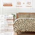 thumbnail image 6 of 3 Piece Leopard Duvet Cover Set Twin Size, Microfiber Comforter/Quilt Cover with Corner Ties and 2 Pillowcases, Brown Animals Art Modern Farmhouse All Season Soft Bedding with Zipper Closure, 6 of 8