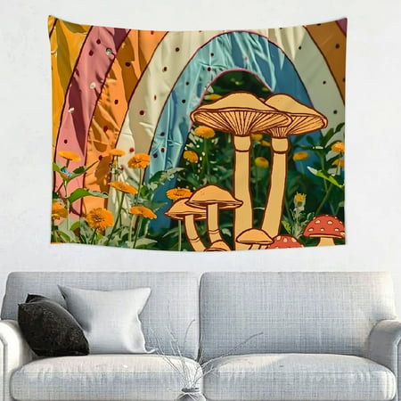 Shiartex Mushrooms Flowers Garden Tapestry and Wall Decoration 100% Polyester for Bedroom Living Room Dorm Decorative Wall Hanging Decorative Bedroom Living Room Decoration 40x30in