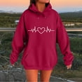 thumbnail image 5 of ShiShine Hoodies for Women Long Sleeve Love Printed Oversized Sweatshirts Drawstring Loose Fit Pullover Tops with Pocket, 5 of 5