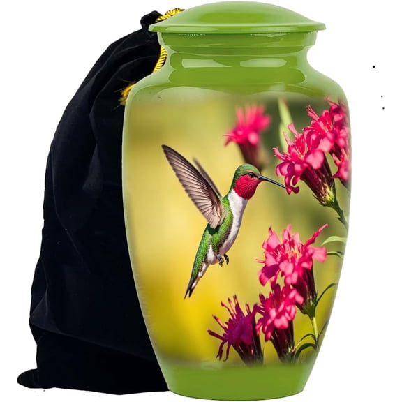 Hummingbird Urn, Hummingbird Cremation Urn for Ashes, Urns for Human Ashes Adult Female, Burial Urns, Decorative Urns, Funeral Urns, Cremation Urns for Women and Men - Hummingbird, Larg