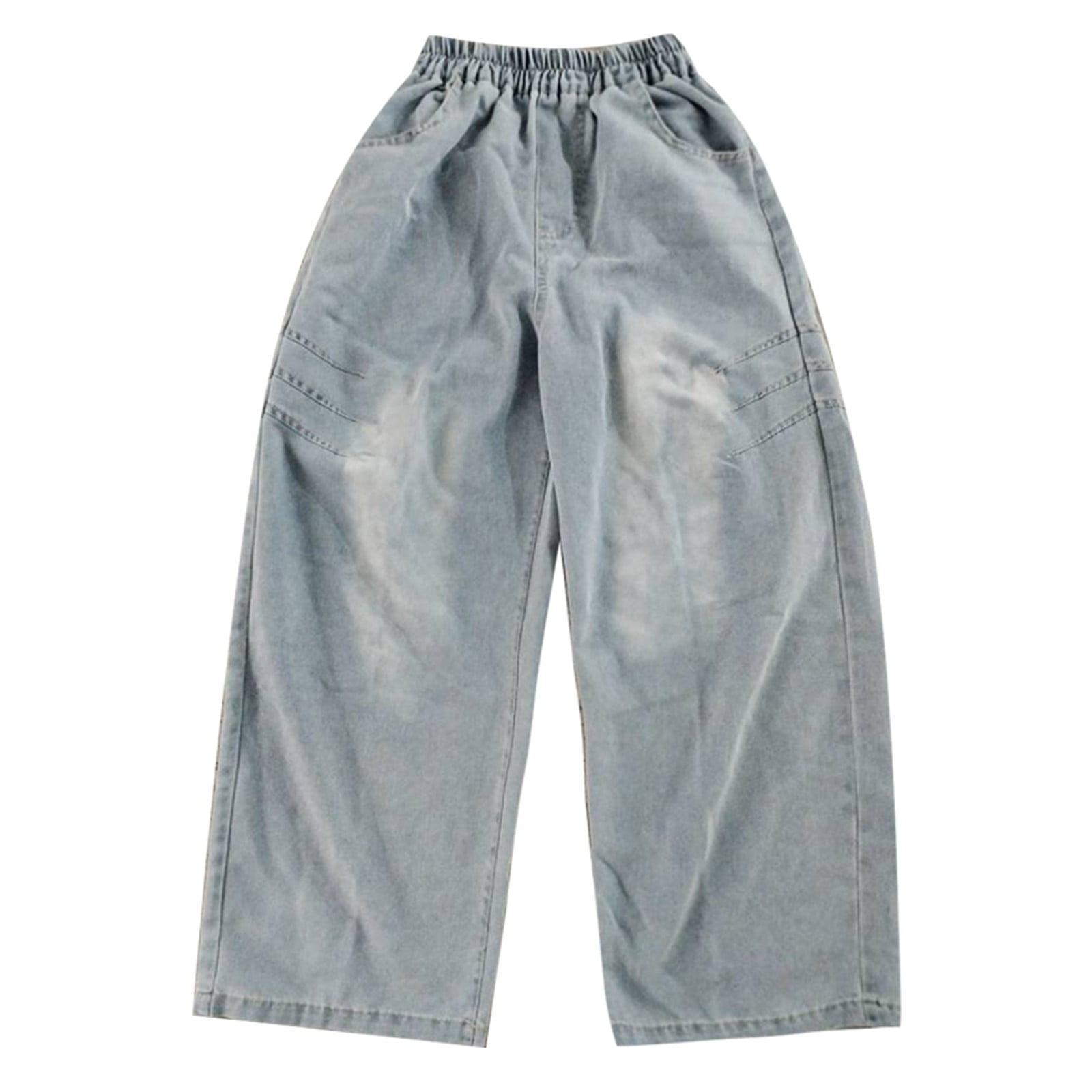 ZHOUCHANKIDS 2025 Boys Hop Jeans Retro Wide Leg Loose Straight