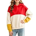 thumbnail image 4 of Hellosay Fleece Hoodies for Girls Size 13-14 Winter Long Sleeve Hooded Sweatshirt Heavyweight Color Block Pullover Tops, 4 of 6