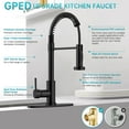 thumbnail image 2 of Kitchen Faucet with Pull Down Sprayer, Single Handle Pull Out Spring Sink Faucets for 1 or 3 Hole, Brushed Nickel, Dual Function RV Stainless Steel Kitchen Faucets with Water Lines(Matte Black), 2 of 6