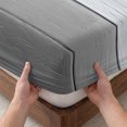 thumbnail image 3 of Twin XL Size Fitted Sheet Set - Blue Gray 2 Piece Bedding Sets 16" Deep Pocket Fitted Sheet with 1 Pillowcases, Vintage Farmhouse Gradient Wooden Grain Art Brushed Microfiber Hotel Luxury Bed Sheets, 3 of 9