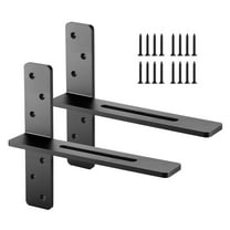 VEVOR T Shelf Brackets 2 Pcs, 200 lbs/90 kg Weight Capacity, 14x2.89x12 in / 355.6x73.5x304.8 mm, Solid Steel Heavy Duty Brackets for Shelves, Countertop Support Floating Bracket Hardware