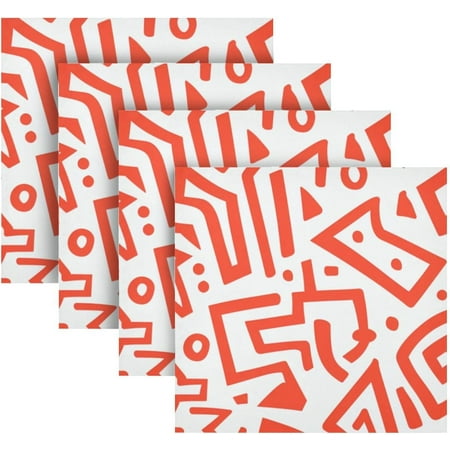 

BESTKITTY Bold Red Lines Cloth Napkins 20x20 Inch Washable Dinner Napkins Soft Comfortable Reusable Cloth Napkins for Dinning Wedding Festivals Party (Set of 4)