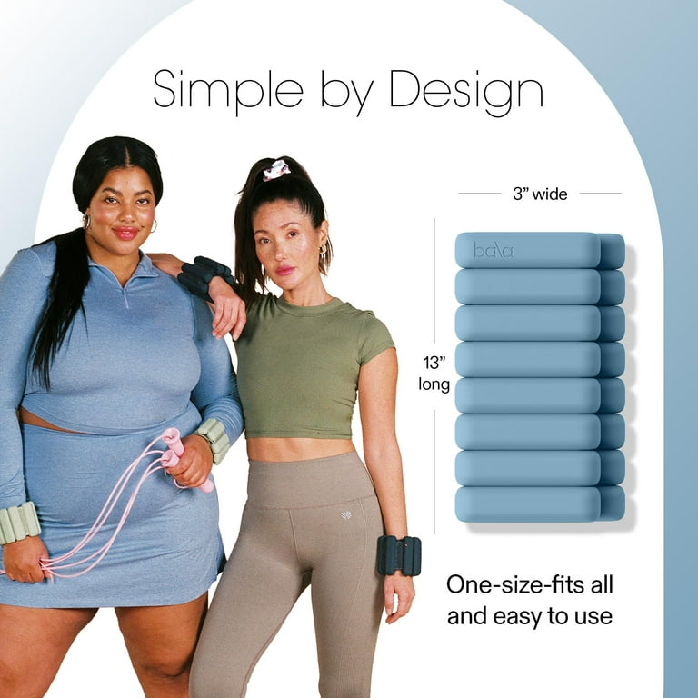 Bala Bangles Wrist and Ankle Adjustable Weights, 3 lb Silicone Set