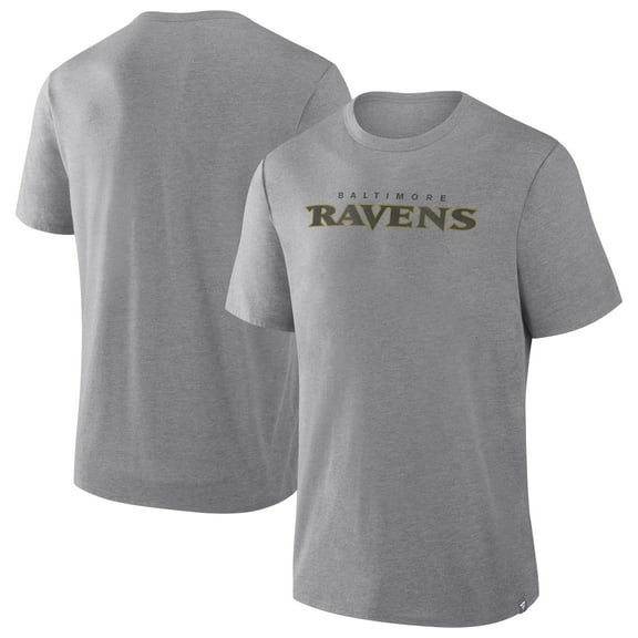 Men's Fanatics Heather Gray Baltimore Ravens Pass Rush Tri-Blend T-Shirt