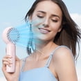 thumbnail image 1 of Linnome Outdoor Mini Handheld Fan Portable Quiet Desktop Fan for Office and Home Use 5.35x2.17in Pink, 1 of 6