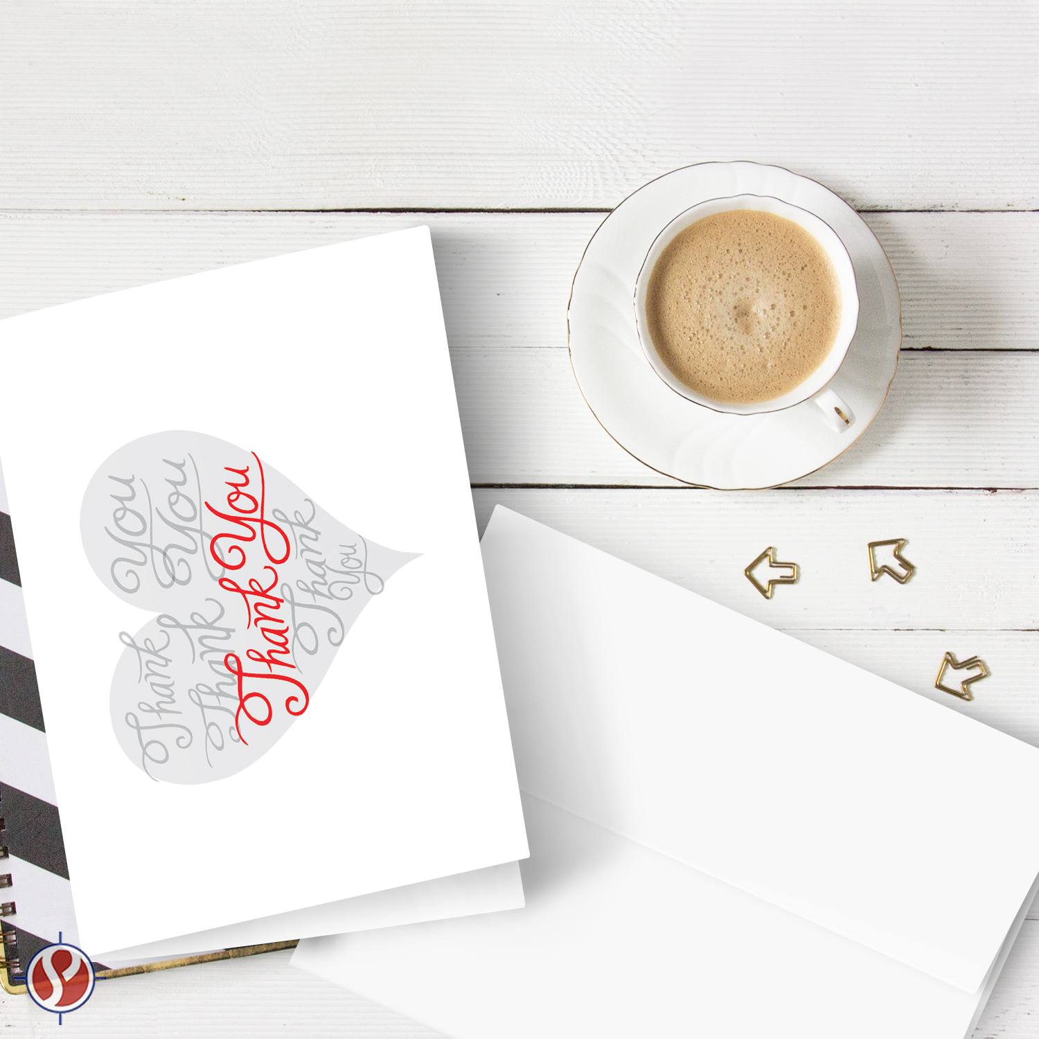Thank You Greeting Cards and Envelopes, Beautiful and Romantic Love Hearts Valentine’s Day Greetings for Husband, Wife, Boyfriend, or Girlfriend | 4.5” x 6” (A6 Size) | 25 Cards & 25 Envelopes