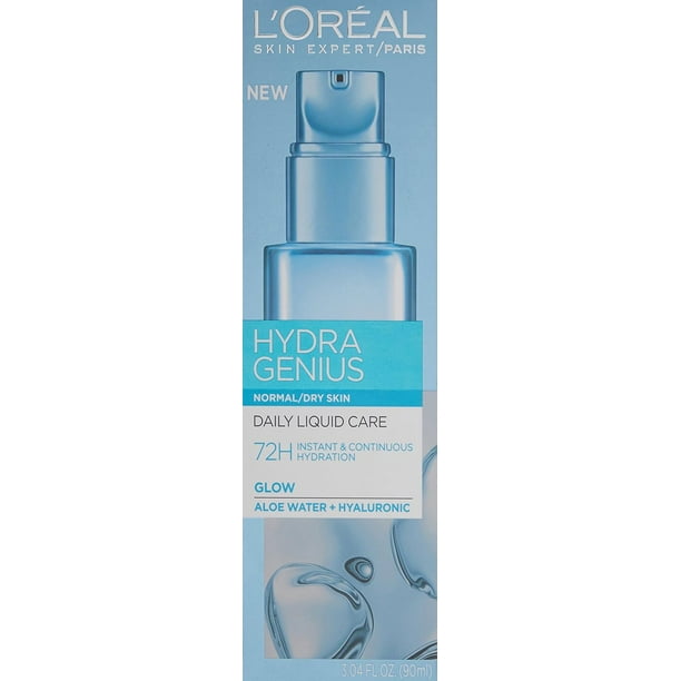 Loreal Paris Hydra Genius Hyaluronic Acid + Aloe Vera Liquid Moisturiser  for Normal to Dry Skin, 70ml 2 Pack - Walmart Business Supplies