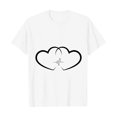 thumbnail image 1 of Posijego T-Shirts Graphiques Cœur pour Femmes Saint-Valentin Manches Courtes T-Shirts d'Été Mignons Col Rond Décontractés, 1 of 4