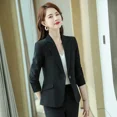 thumbnail image 4 of Chaqueta de traje de manga larga para mujer, estilo occidental, que adelgaza y suaviza tu silueta, ropa de trabajo de moda, otoño/invierno, 4 of 5