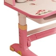 thumbnail image 5 of LA TALUS Kids Functional Desk Chair Set, Height Adjustable Children School Study Desk with Castle Backboard, Widened Desktop, Bookstand and Storage Drawer Pink, 5 of 11