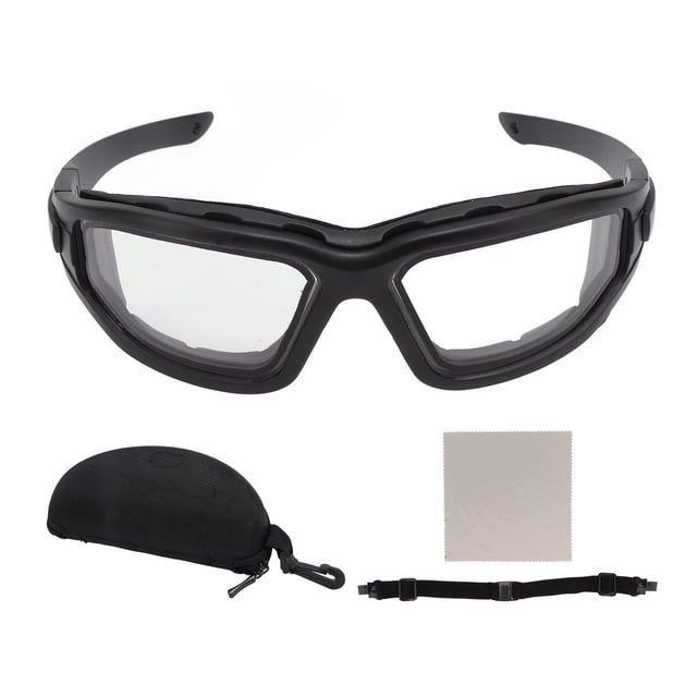 Anti Fog Goggles, Anti Fog Glasses Comfortable Eye Protection Dual Layer Lens With Strap For Mountaineering Amber,Black,Transparent
