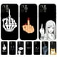thumbnail image 2 of Funda de tpu negra para iphone 5 5s se 2020 6 6s 7 8 plus x 10 XR XS 11 12 13 mini pro MAX, cubierta trasera de dibujos animados, dedo medio Fivean unisex, 2 of 2