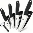 thumbnail image 1 of Ceramic Knife Chef Kitchen Set 4-Piece Fruit Paring Knives with Covers and One Peeler, 1 of 7