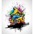 thumbnail image 3 of Youth Twin Size Duvet Cover Set, Young Man Hip Hop Culture Graffiti Art and Street Culture Performer Colorful Grunge, Decorative 2 Piece Bedding Set with 1 Pillow Sham, Multicolor, by Ambesonne, 3 of 3