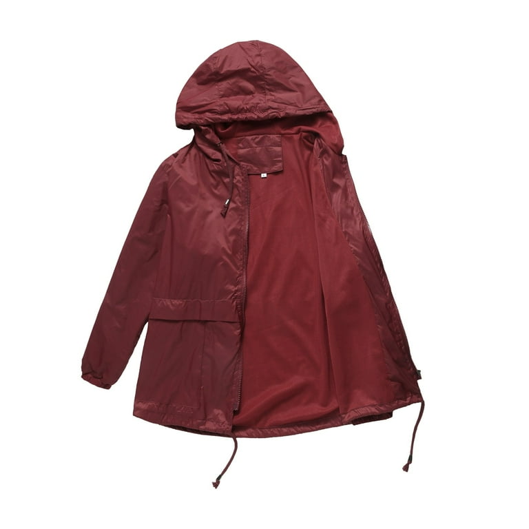 Womens mesh lined rain jacket top